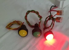 panel LED indicators 24VDC set of 3 pcs green , red , yellow D=25  cutout 12,5