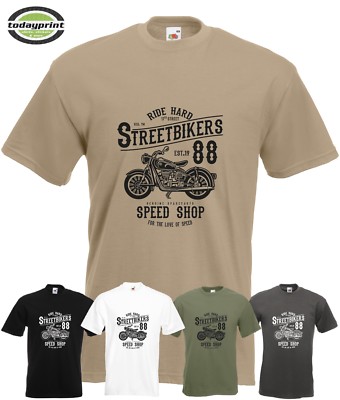 T Shirt Streetbikers, Cafe Racer, Biker, Old School Vintage Motorcycle Scrampler