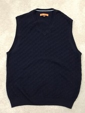 Sette Ponti Men's Size L Black 100 Cotton Sweater Vest Knit.