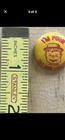 Vintage 60s I'm Poor But Good Looking , Small Yellow Beatnik Pinback — photo 2