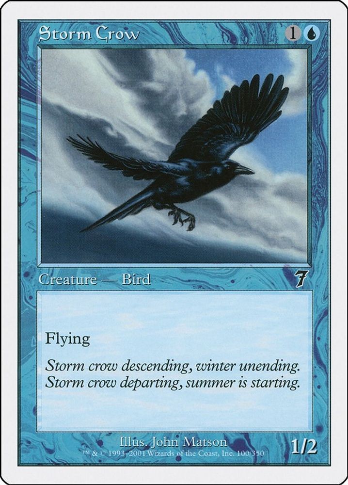 2001 Magic: The Gathering: 7th Edition Storm Crow (#100, Common, Lightly Played)
