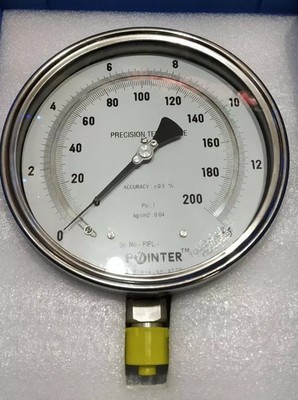 Precision Test Gauge 14 KG 200 PSI ±0.5 % Accuracy  6'' Mirror Dial 