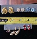 Vtg Lot Of 6 Pair Screwback Eearings Rhinestone Signed Coro Star Art 1/20 12k — photo 3