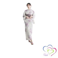 Yukata Set Unique Weave Natural White 2-Piece Set: Yukata and Obi Sash Women's