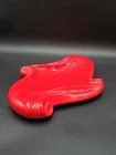Haeger 2001 Red Ceramic Ashtray Abstract Retro MidCentury Modern Style