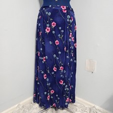 Jaclyn Smith Vintage Blue Floral Maxi Skirt Size L
