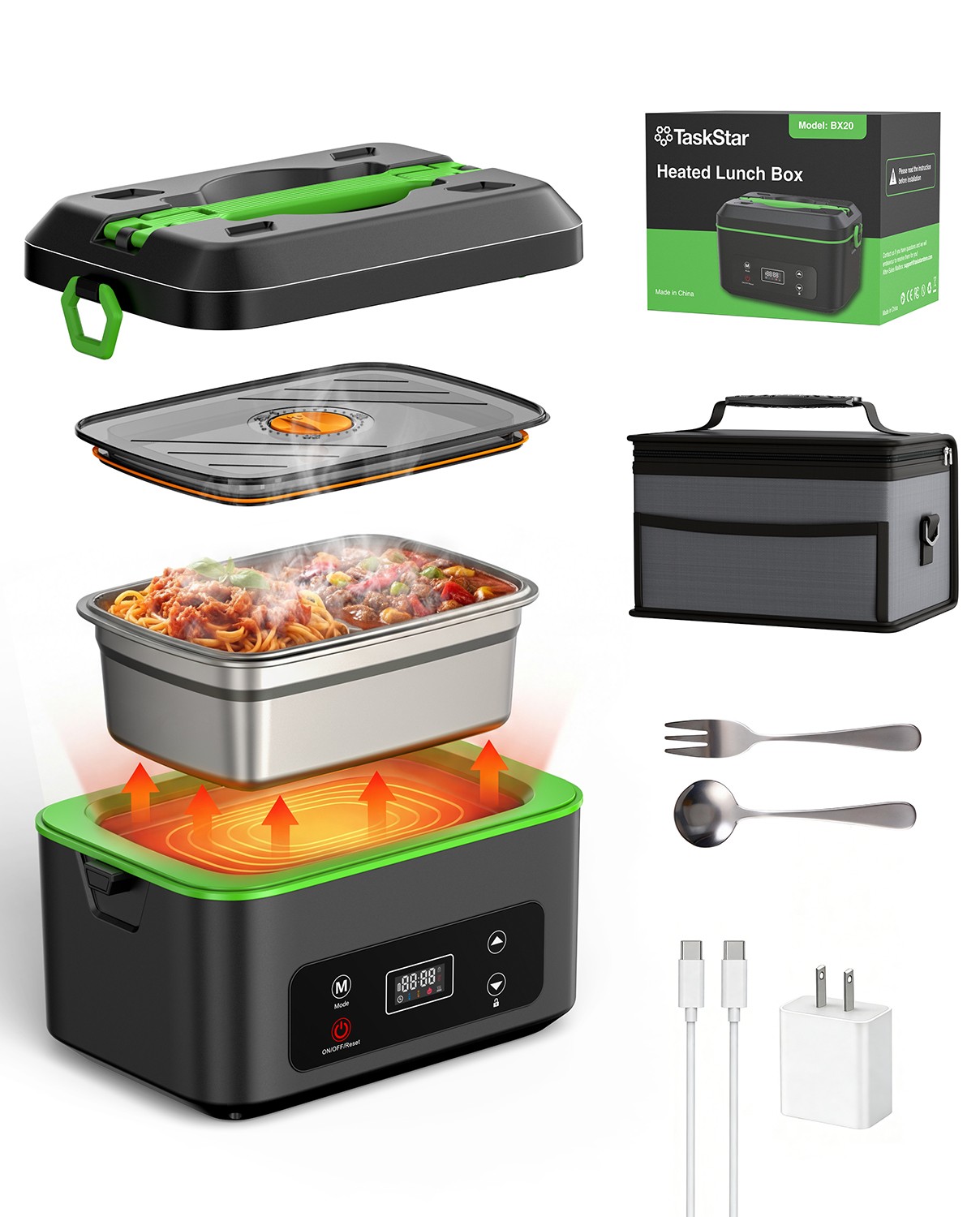 Rechargeable Rapid Heated Lunch Box Food Warmer