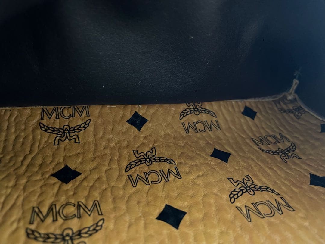 Mcm backpack camel logo all over pattern studs - image 14