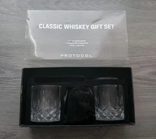 Classic Whiskey Gift Set - 2 Glasses, Whiskey Stones, Tongs And Cigar Cutter