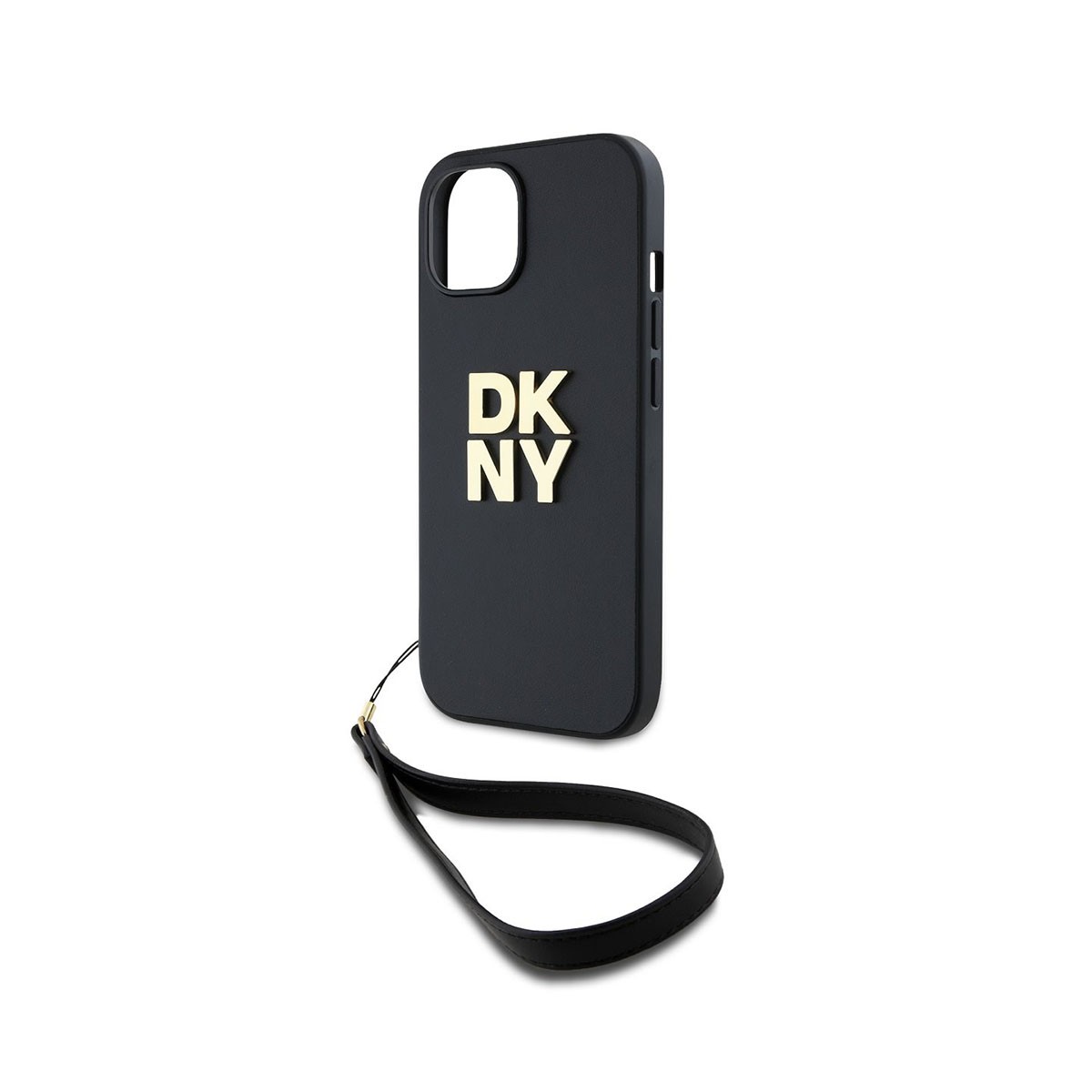 Coque iPhone 13 Apple DKNY de luxe avec finitions logo métal argenté noir - 3