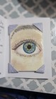 ACEO Original Mixed Media Painting Art Card, 2.5" x 3.5" " Staring In Blue" — photo 1