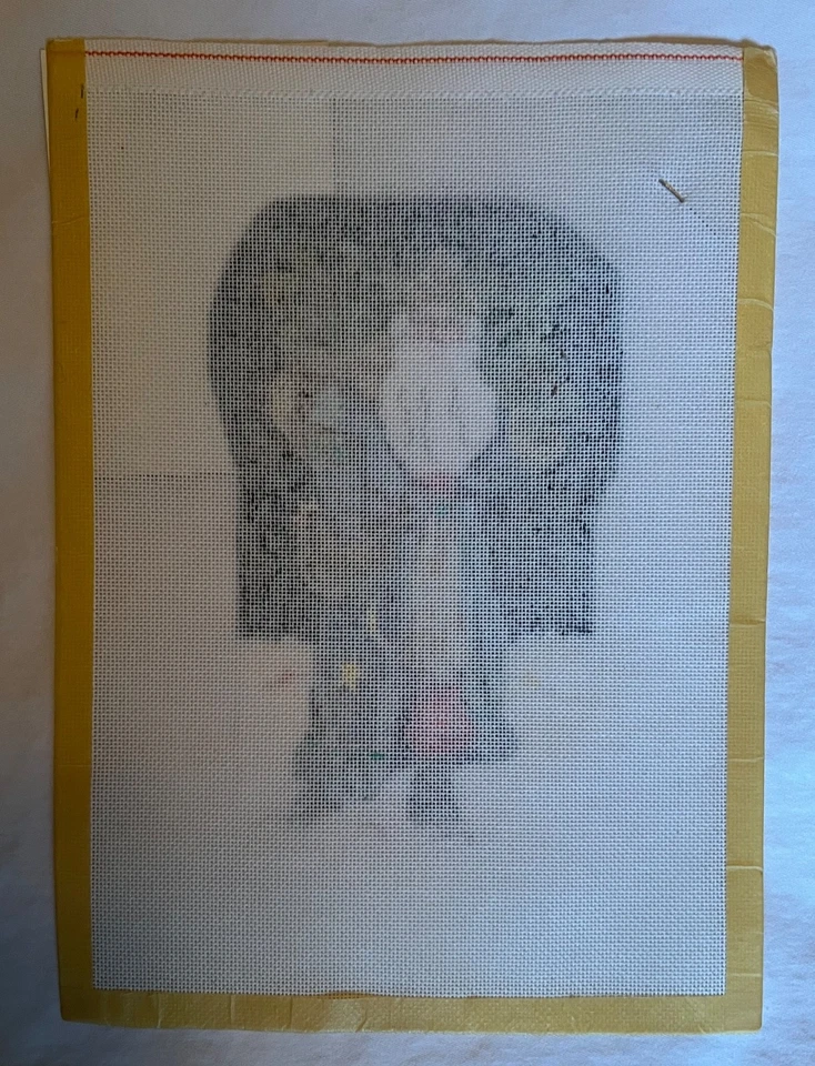 Christmas Santa with Tree in Snow Needlepoint Canvas Vintage, new - Image 3 of 3