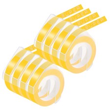8PK 3D Embossing 520108 For DYMO Caption Maker Label Tape 9mm White on Yellow