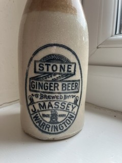J Massey Warrington Stone Ginger Beer bottle Midland pottery 6 Pictorial