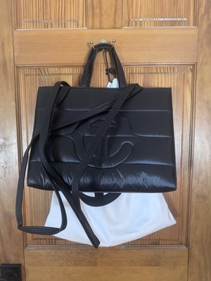 Telfar x Moose Knuckles Quilted Black Shopper Bag Medium Limited Edition