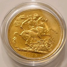 1912 Full Sovereign, perth mint, george v Full Sovereign In Capsule