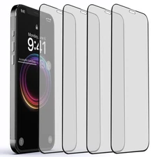 4 Pack Full Cover Clear Screen Protectors For Apple iPhone 12 Pro Max/12 Pro/12