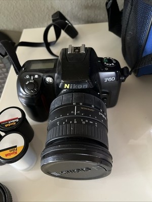 NIKON F60 BLACK + SIGMA F3.8-5.6UC + Tasche Und Zubehör