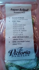 The Victoria Sampler August Bell pull Accessory Thread Pack
