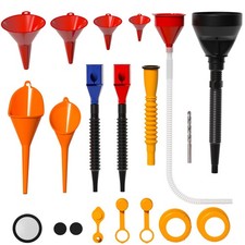 19 Pcs Automotive Funnel Set, Spout Replacements, Plastic Wide Mouth Transmis...