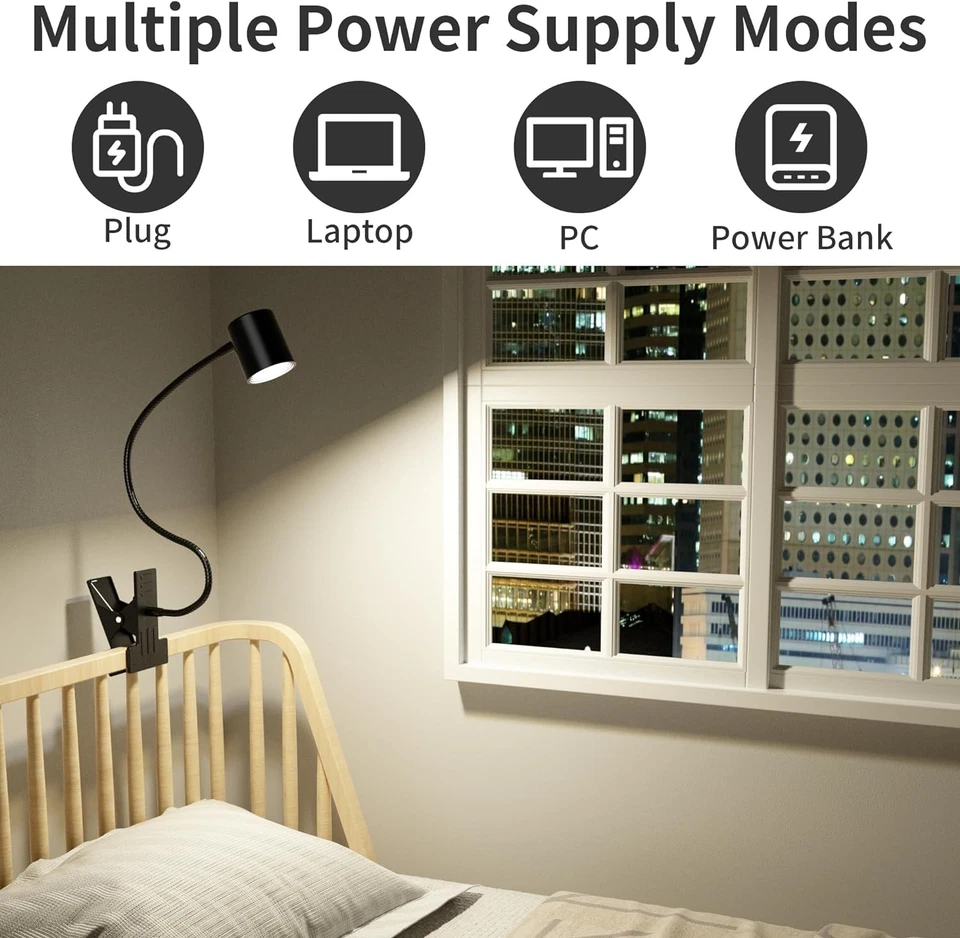 Dott Arts USB Clip On Desk Lamp – 3 Color Modes, 10 Brightness Levels, 360° - Image 2 of 4