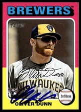 2024 Topps Heritage Baseball Oliver Dunn RC Milwaukee Brewers #653 Signed