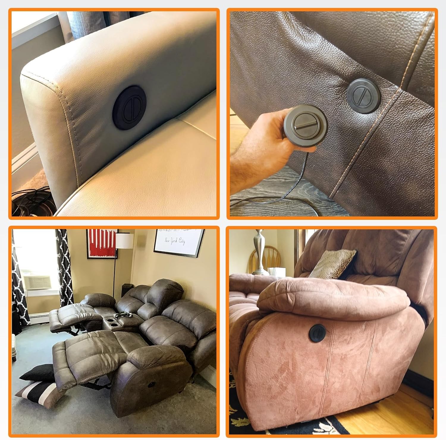 Swess Recliner Switching with 2 Button 5 Pin Plug for Electric Sofa 1, Black 