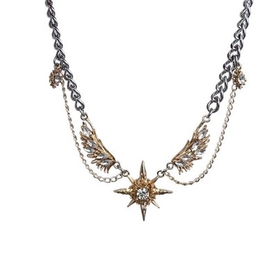 Shimmering Star Wing Necklace Lightweight Alloy Neck Chain For Women Gift