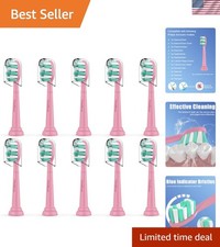 10-Pack Replacement Toothbrush Heads for Philips Sonicare, Pink Gentle Clean