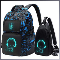 Rucksack Jungen MäDchen Teenager Schulrucksack Daypacks Reflektierend