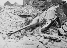 Sturmgeschutz IV assault gun from German Sixth Panzer Army knocked- Old Photo