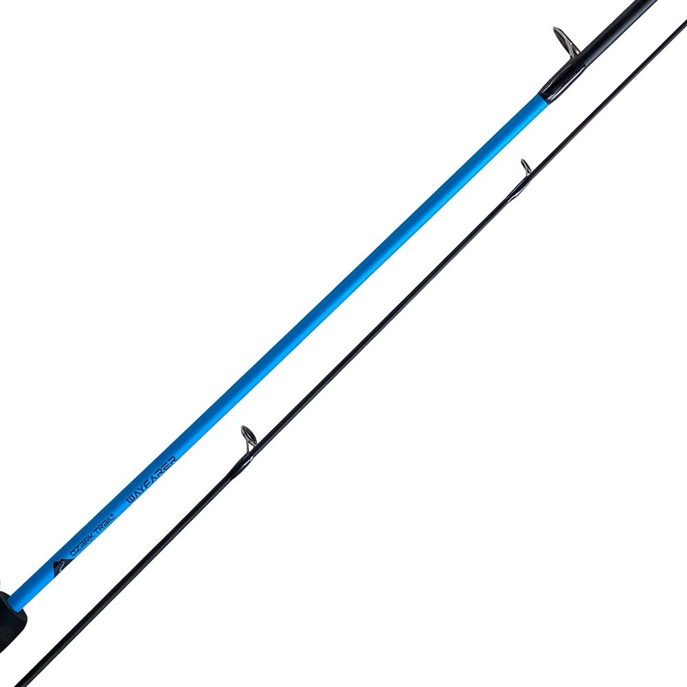  Fishing Rod Combo,5-foot 6-inch 2-Piece Rod, Size 80 Reel,Left/Right Hand ,Blue