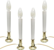 4 Pack Electric Window Christmas Candle Lights with Sensor Dusk to Dawn, Plug-In