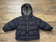 London Fog 18M Winter Coat - Navy Puffer With Hood - Front Zip - Pockets