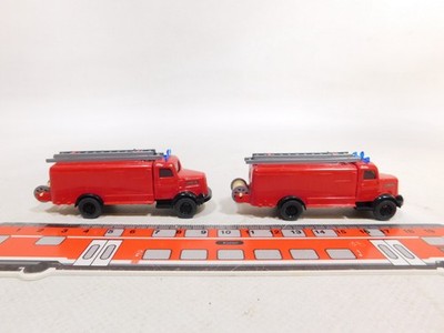2x Wiking H0 1:87 0861 32 Spritzenwagen Henschel HS 100 Feuerwehr TOP #DX358-0,5