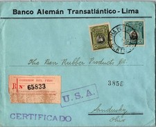 1924 Lima Peru Certified Mail Germany Bank Cover to Sandusky Ohio OH USA