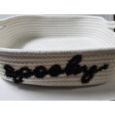 Mud Pie H5 Baby Nursery Spooky Rope Basket 12"L x 12"W x 3.5"H 10870013
