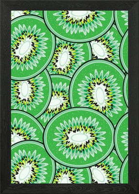 Gerahmtes Wandbild Kiwi Obstscheibenmuster Poster Leinwanddruck Bild