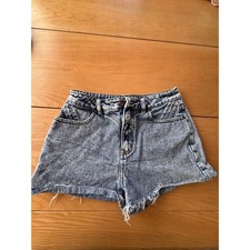 Bullhead Denim Co Jean Shorts Womens 25 Acid Wash High Rise Raw Hem Indie