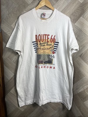 Oklahoma Route 66 2XL 1996 Vintage Fruit Of The Loom White Graphic