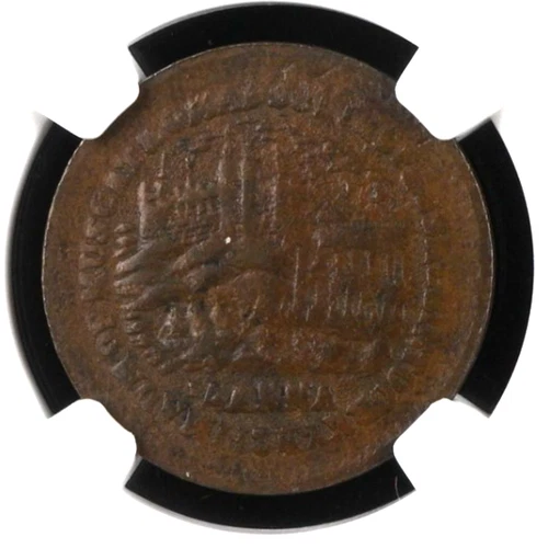 Muscat & Oman AE 1/4 Anna AH1311 (1894) SC-3 NGC AU 53 BN Fort View Type RRR