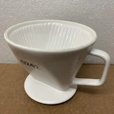 Starbucks White Ceramic Pour Over Coffee Brewer Dripper Filter Mug Cup