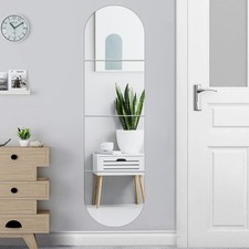 Image of Stick On Mirrors 4pcs 30 x 30cm Self Adhesive Mirror Tiles Long Wall Mirror