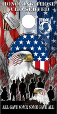 Military Honor Vets Patriotic Flag LAMINATED Cornhole Wrap Skin Decal Sticker