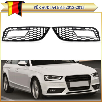Paar Kühlergrill Nebelscheinwerfer Gitter Blenden Schwarz für Audi A4 B8.5 13-16
