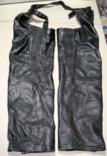 Vintage MENS Harley Davidson Black Leather Chaps Made In The USA Medium *READ*