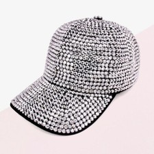 NEW WT Women's Full BLING Sparkle Rhinestone SHINEY Gem Bling Baseball Cap