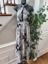 FOREVER 21 Women's Multi Polyester Halter Neck Sleeveless Long Maxi Dress Medium