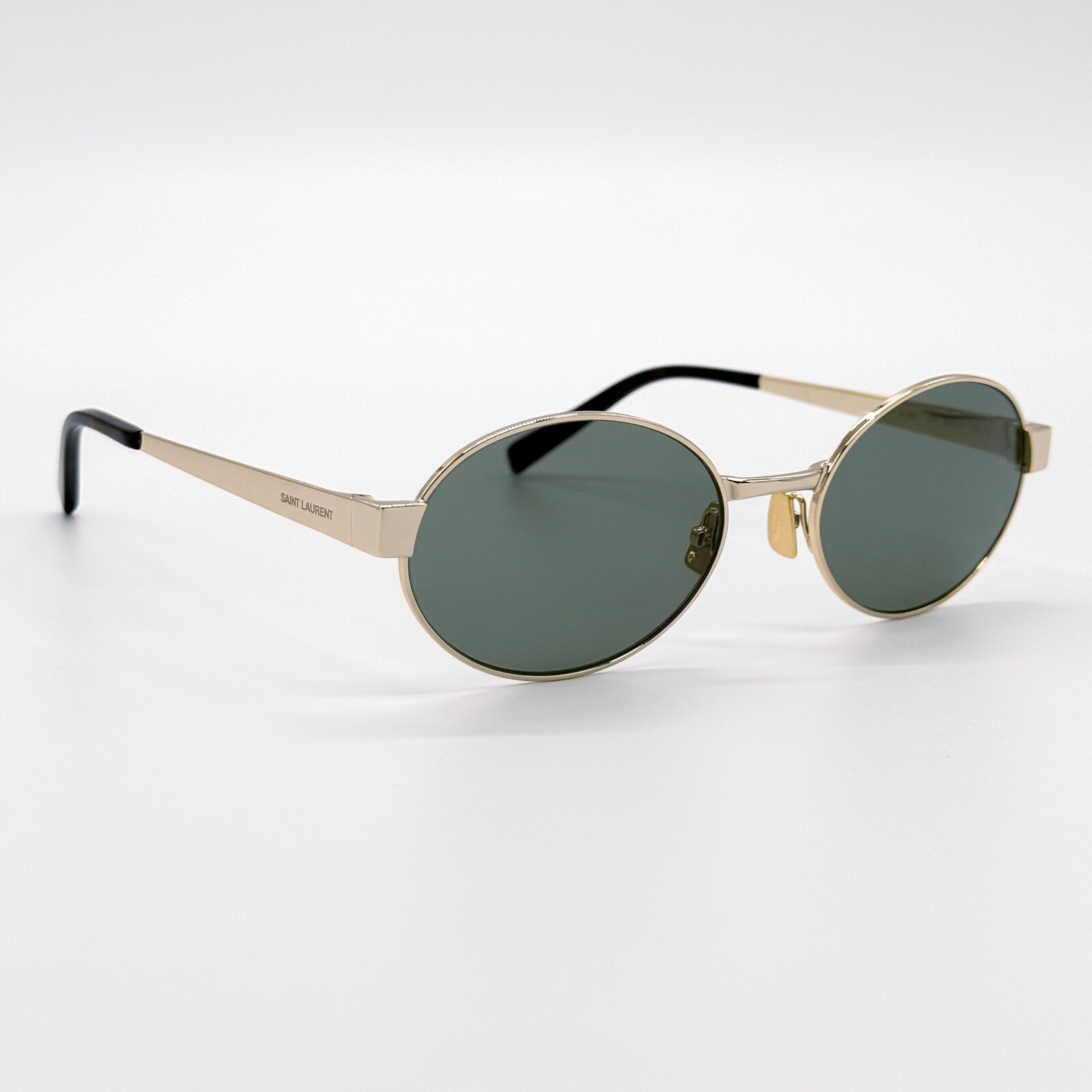 NUOVI OCCHIALI DA SOLE DONNA SAINT LAURENT SL692 003 ROTONDI VERDE ORO SAINT LAURENT