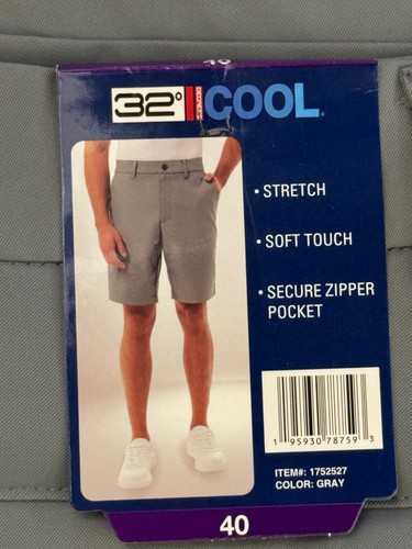 32 Degrees Cool Men Twill Tech Performance Stretch Soft Touch Shorts Gray 40* - 第 2/4 張圖片